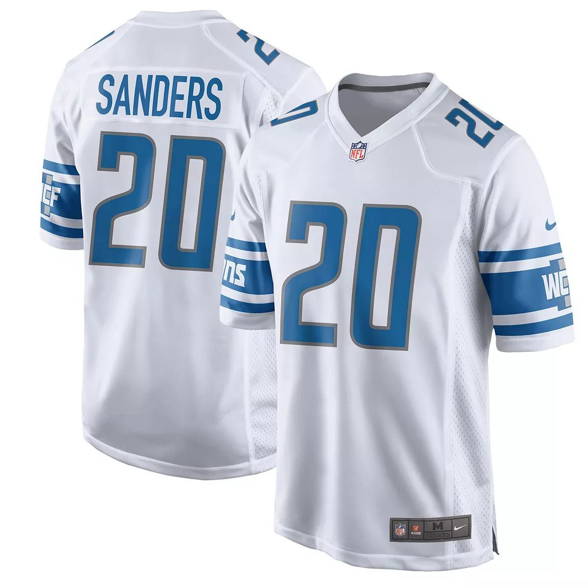 Men Detroit Lions #20 Barry Sanders Nike White Game Retired Player NFL Jersey->->NFL Jersey